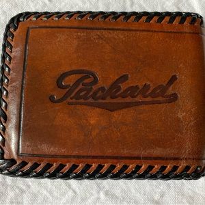 Vintage handmade genuine leather men’s ‘Packard’ wallet